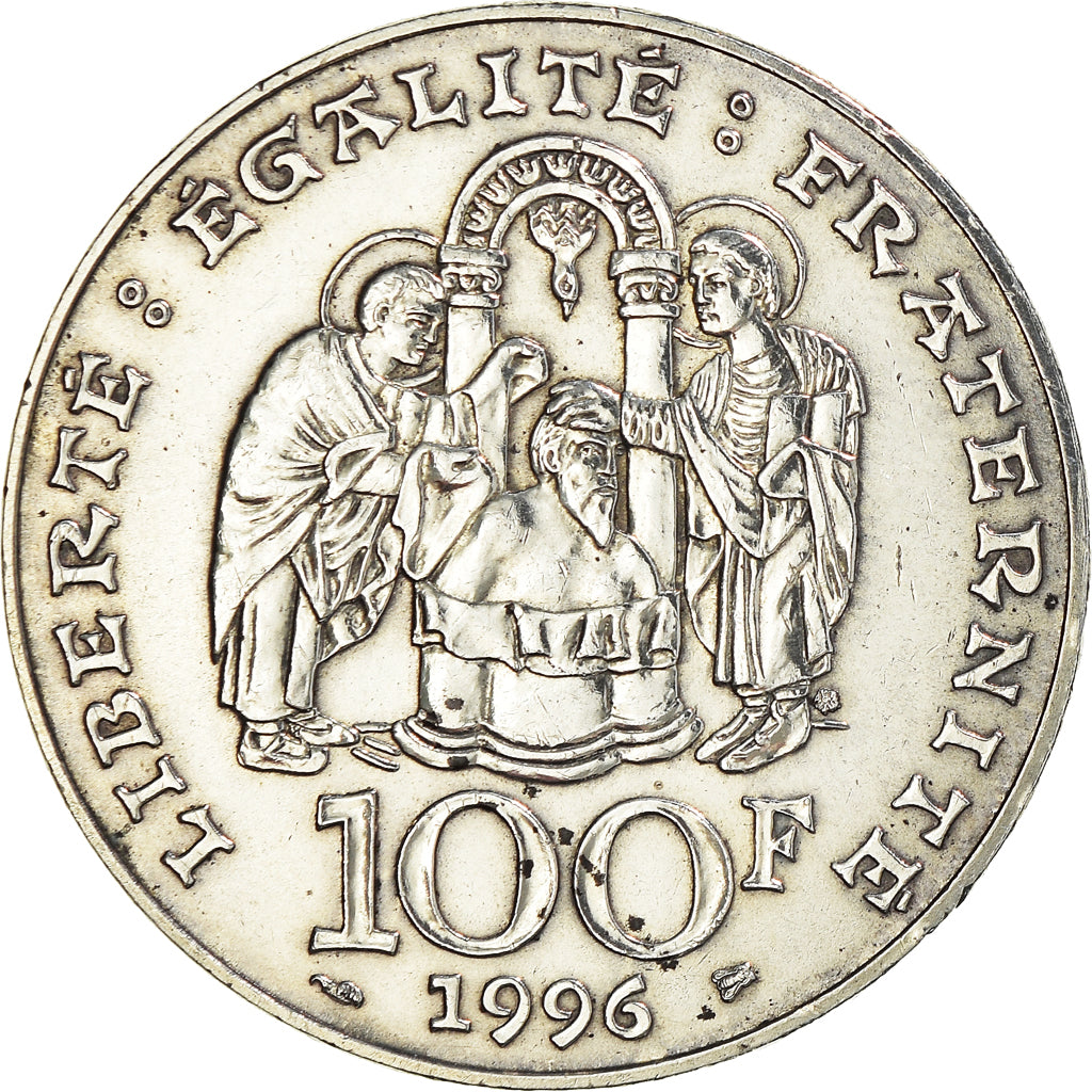 Coin, France, Clovis, 100 Francs, 1996, AU(50-53), Silver, KM:1180, Gadoury:953