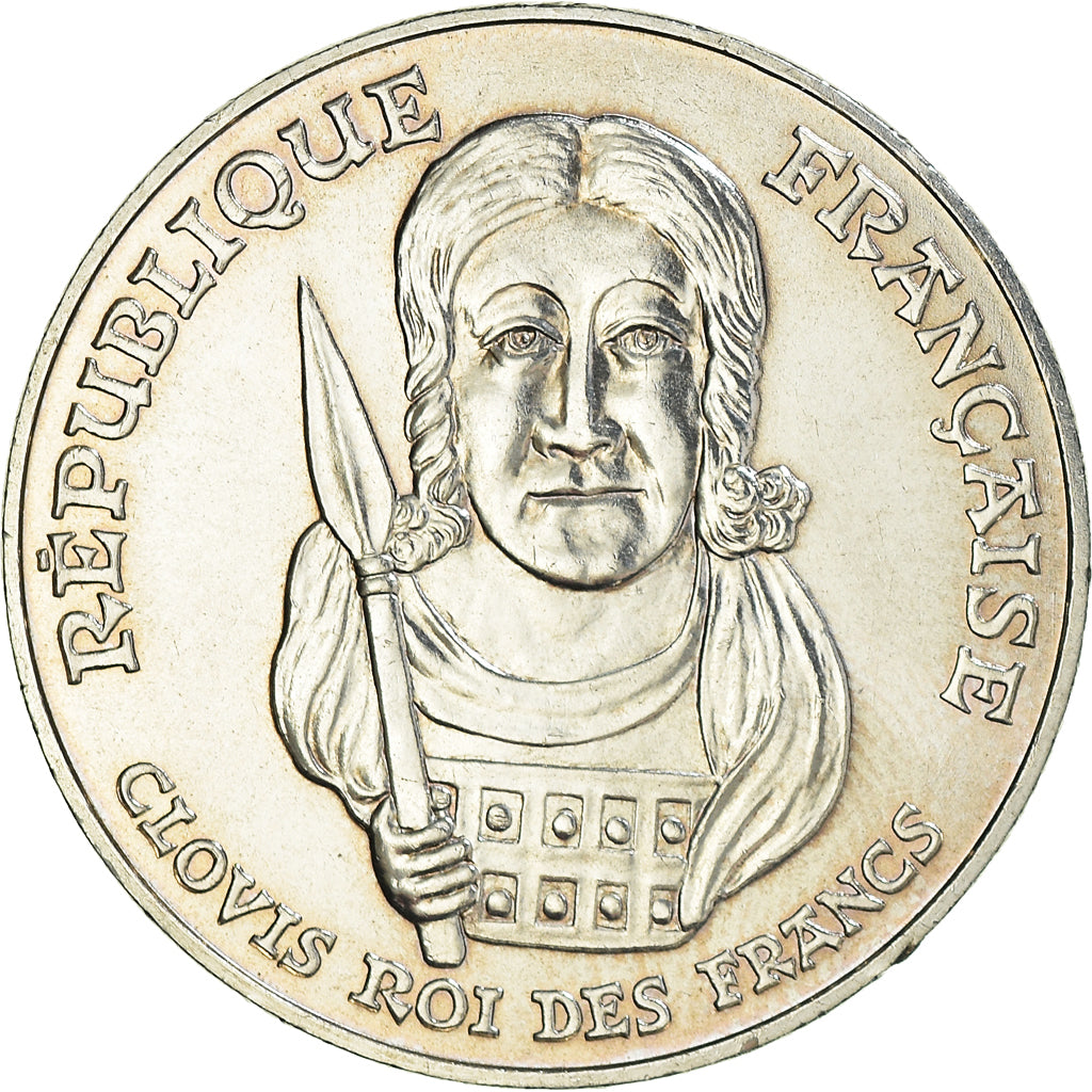 Coin, France, Clovis, 100 Francs, 1996, AU(55-58), Silver, KM:1180, Gadoury:953