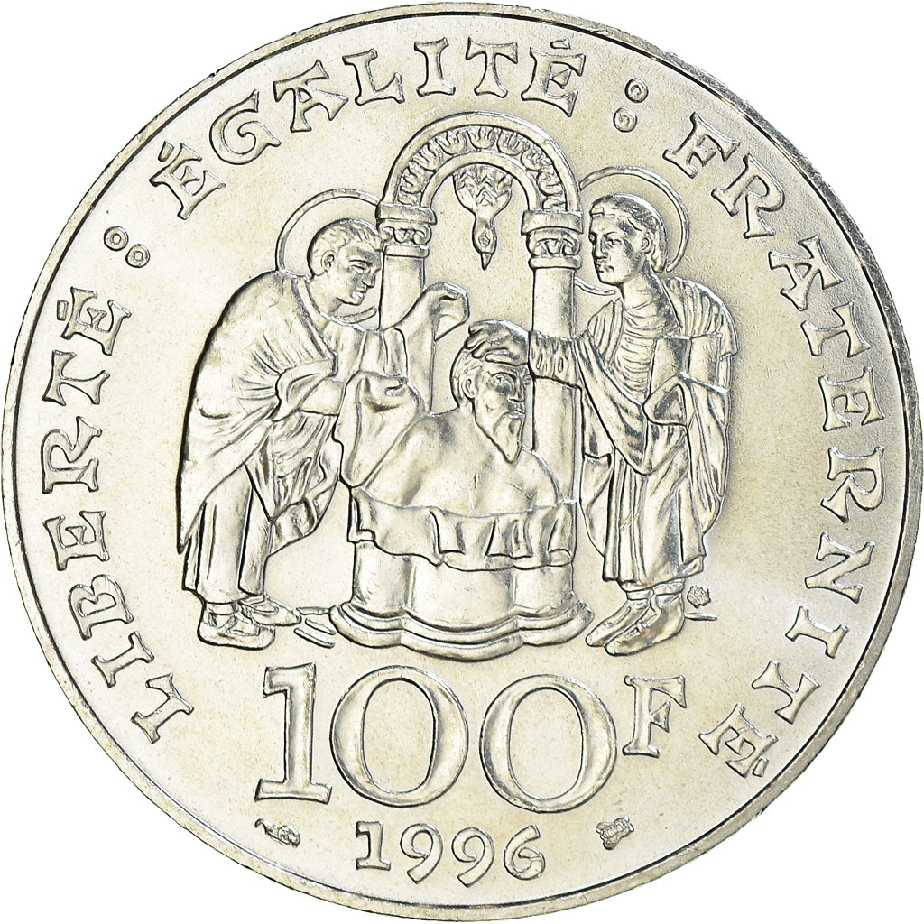 Coin, France, Clovis, 100 Francs, 1996, AU(55-58), Silver, KM:1180, Gadoury:953