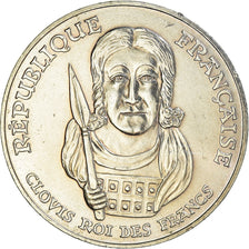 Coin, France, Clovis, 100 Francs, 1996, AU(55-58), Silver, KM:1180, Gadoury:953