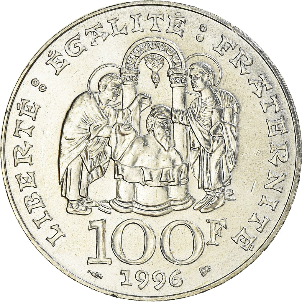 Coin, France, Clovis, 100 Francs, 1996, AU(55-58), Silver, KM:1180, Gadoury:953