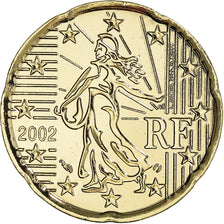 France, 20 Euro Cent, 2002, Paris, golden, FDC, Bimétallique