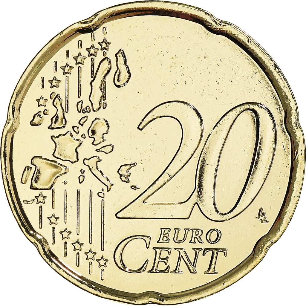France, 20 Euro Cent, 2002, Paris, golden, FDC, Bimétallique