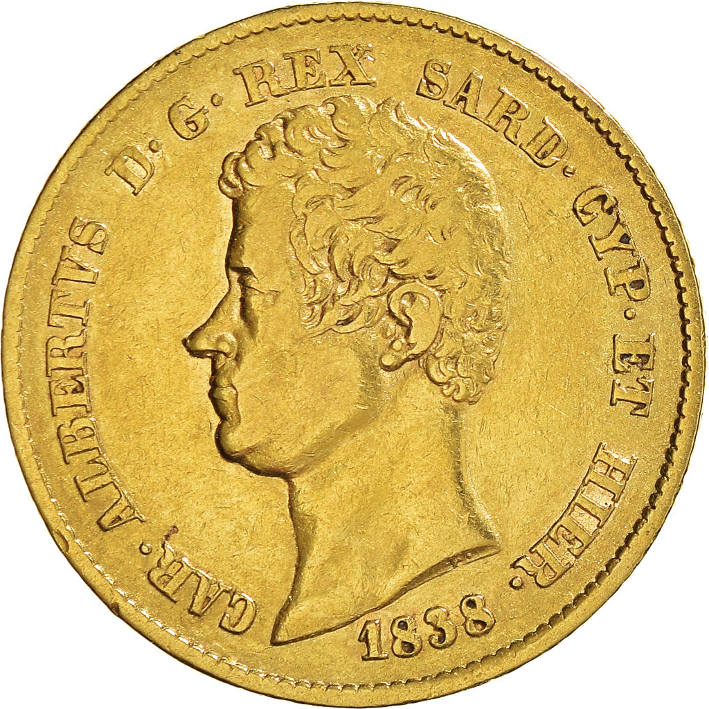 Münze, Italien Staaten, SARDINIA, Carlo Alberto, 20 Lire, 1838, Genoa, SS+