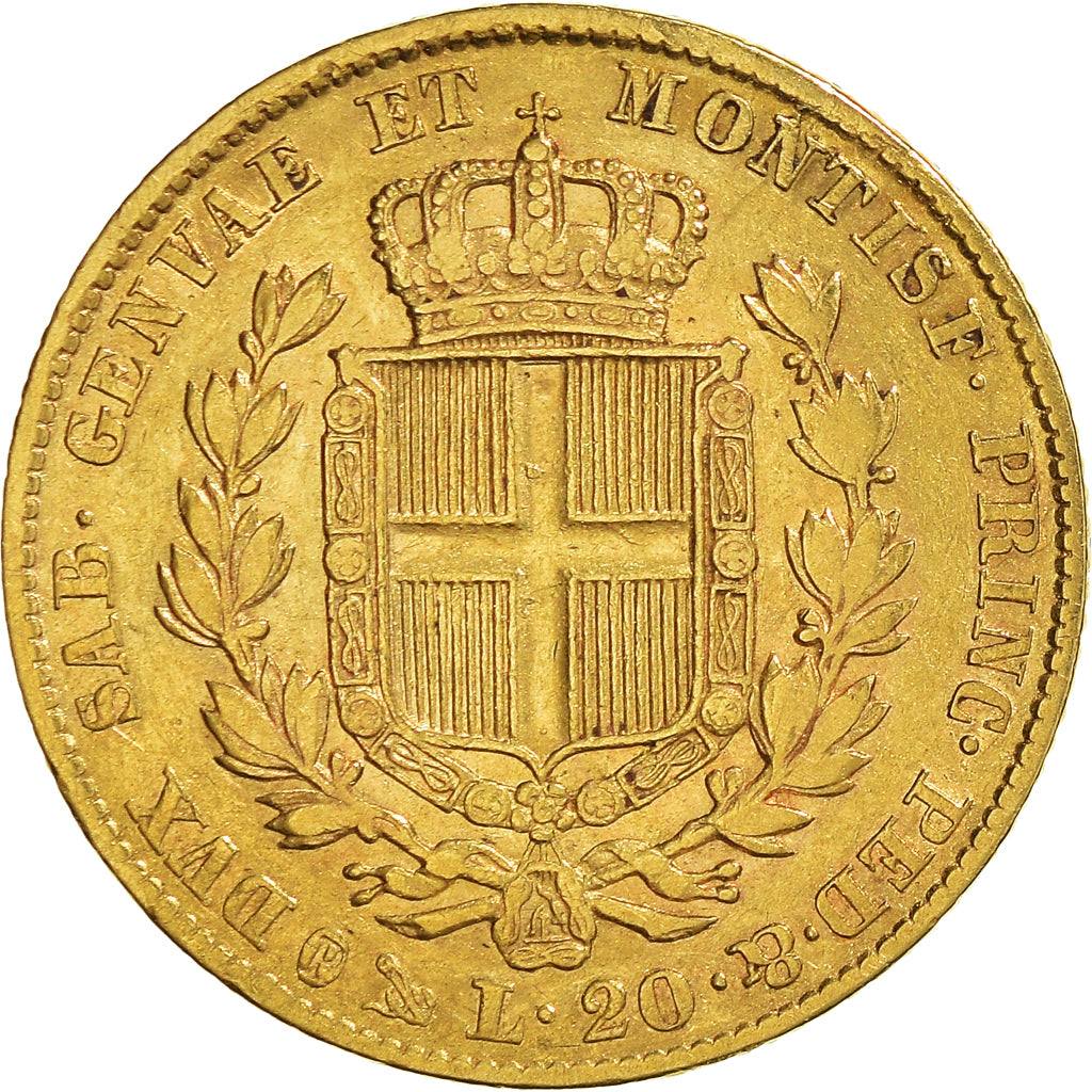 Münze, Italien Staaten, SARDINIA, Carlo Alberto, 20 Lire, 1838, Genoa, SS+