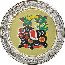 Coin, Malawi, 5 Kwacha, 2005, Cochon / Pig, MS(65-70), Silver plated