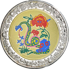 Moeda, Maláui, 5 Kwacha, 2005, Serpent / Snake, MS(65-70), Silver plated