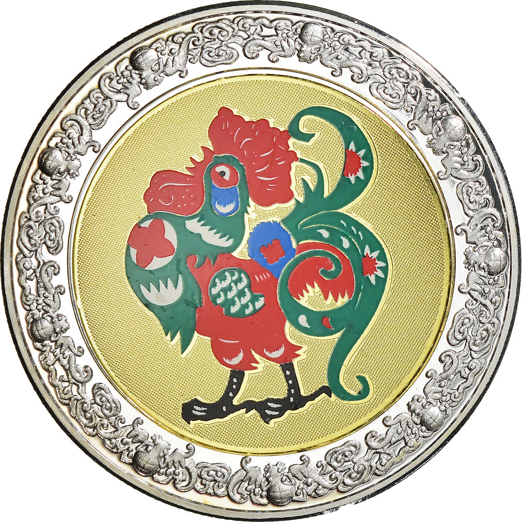 Coin, Malawi, 5 Kwacha, 2005, Coq / Rooster, MS(65-70), Silver plated