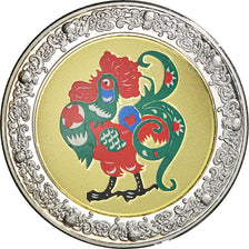 Moneta, Malawi, 5 Kwacha, 2005, Coq / Rooster, MS(65-70), Silver plated