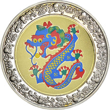 Moeda, Maláui, 5 Kwacha, 2005, Dragon, MS(65-70), Silver plated copper-nickel