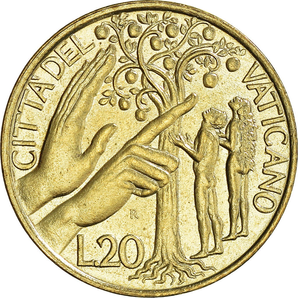 Coin, VATICAN CITY, John Paul II, 20 Lire, 1988, Roma, MS(63), Aluminum-Bronze