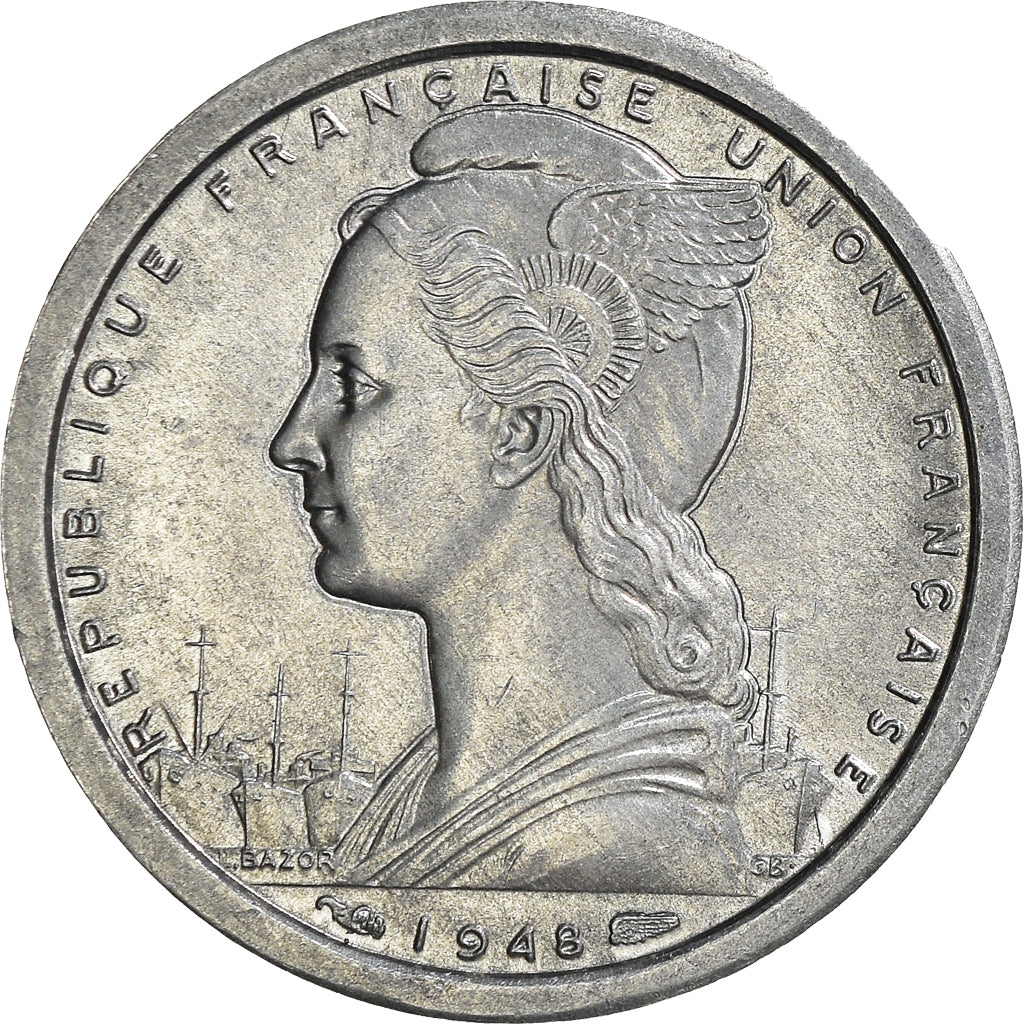 Coin, Cameroon, Franc, 1948, Paris, AU(50-53), Aluminum, KM:8