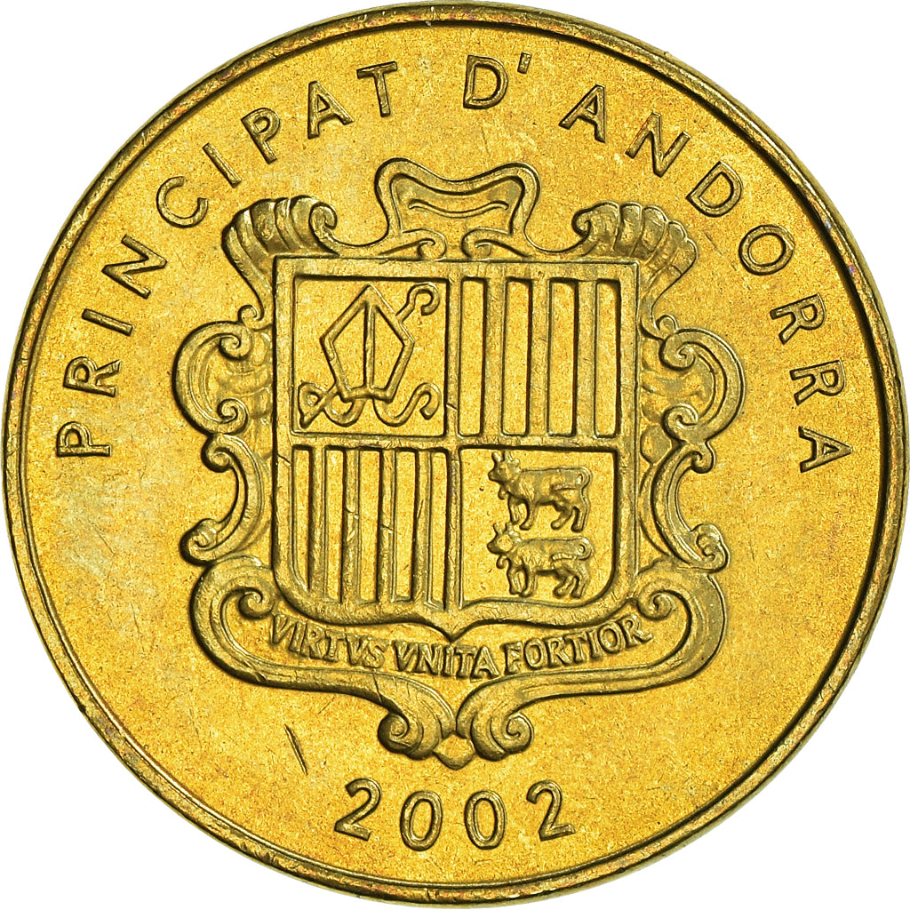 Münze, Andorra, 5 Centims, 2002, UNZ, Messing, KM:180