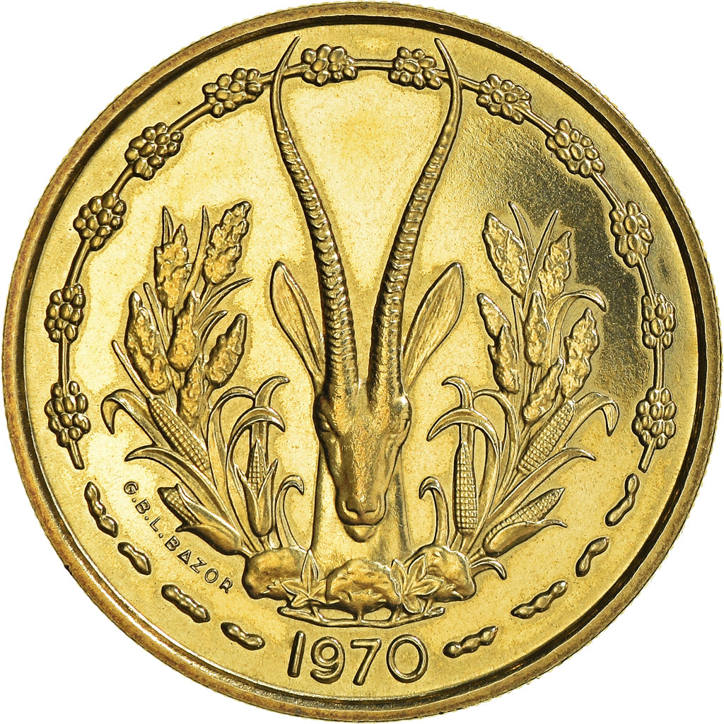 Coin, West African States, 25 Francs, 1970, Paris, ESSAI, MS(63)