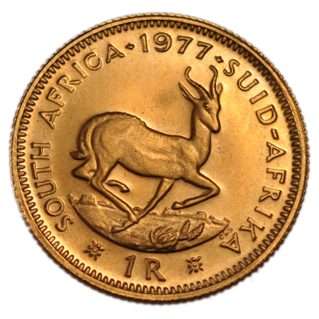 South Africa, 1 Rand, 1978, KM #63, MS(60-62), Gold, 4.00
