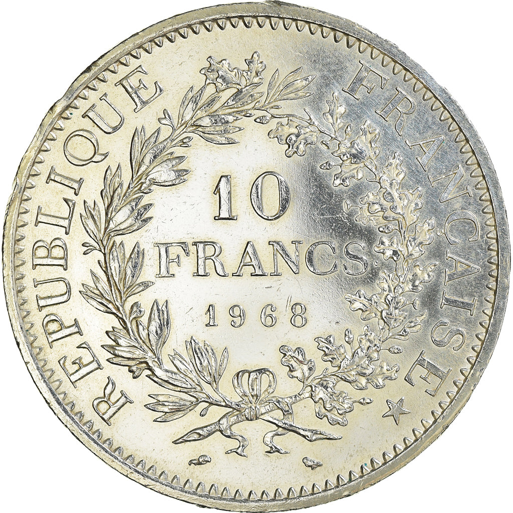 Coin, France, Hercule, 10 Francs, 1968, Paris, MS(60-62), Silver, KM:932