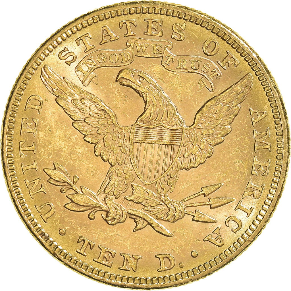 Moneta, USA, Coronet Head, $10, Eagle, 1882, U.S. Mint, Philadelphia, AU(50-53)