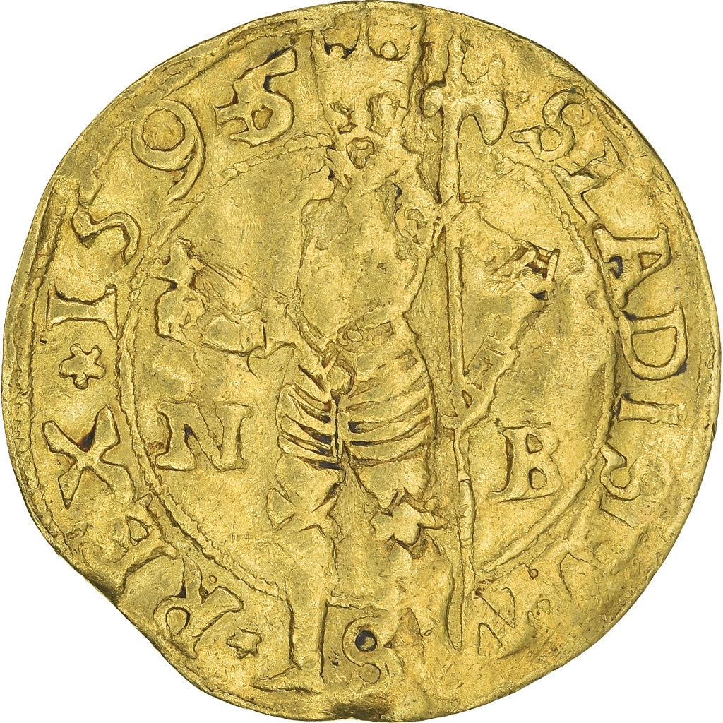 Moneda, Hungría, Transylvania, Sigismund Bathori, Ducat, 1595, BC+, Oro