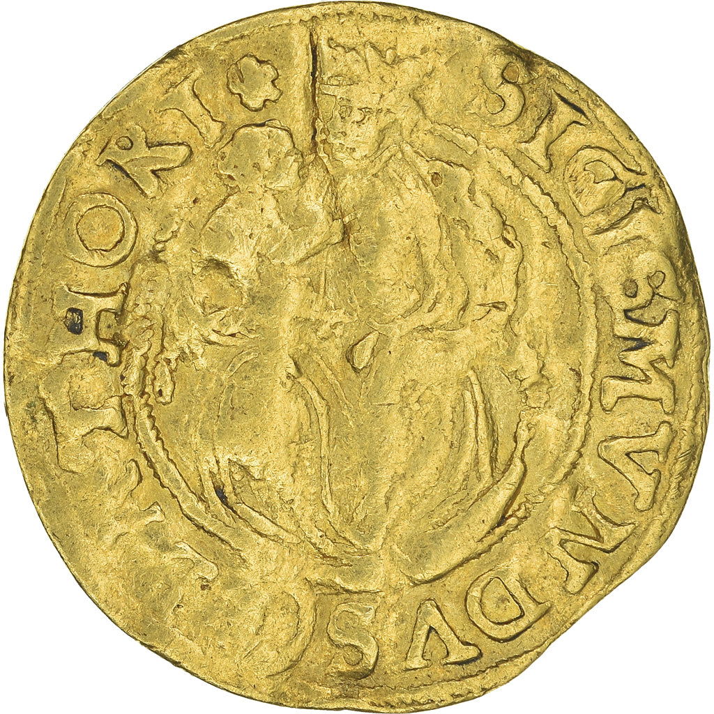 Moneda, Hungría, Transylvania, Sigismund Bathori, Ducat, 1595, BC+, Oro