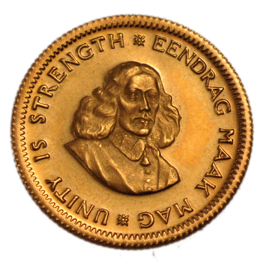 South Africa, 1 Rand, 1977, KM #63, MS(60-62), Gold, 4.00