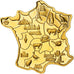 Francia, medalla, Les Régions de France, Geography, FDC, Copper Gilt
