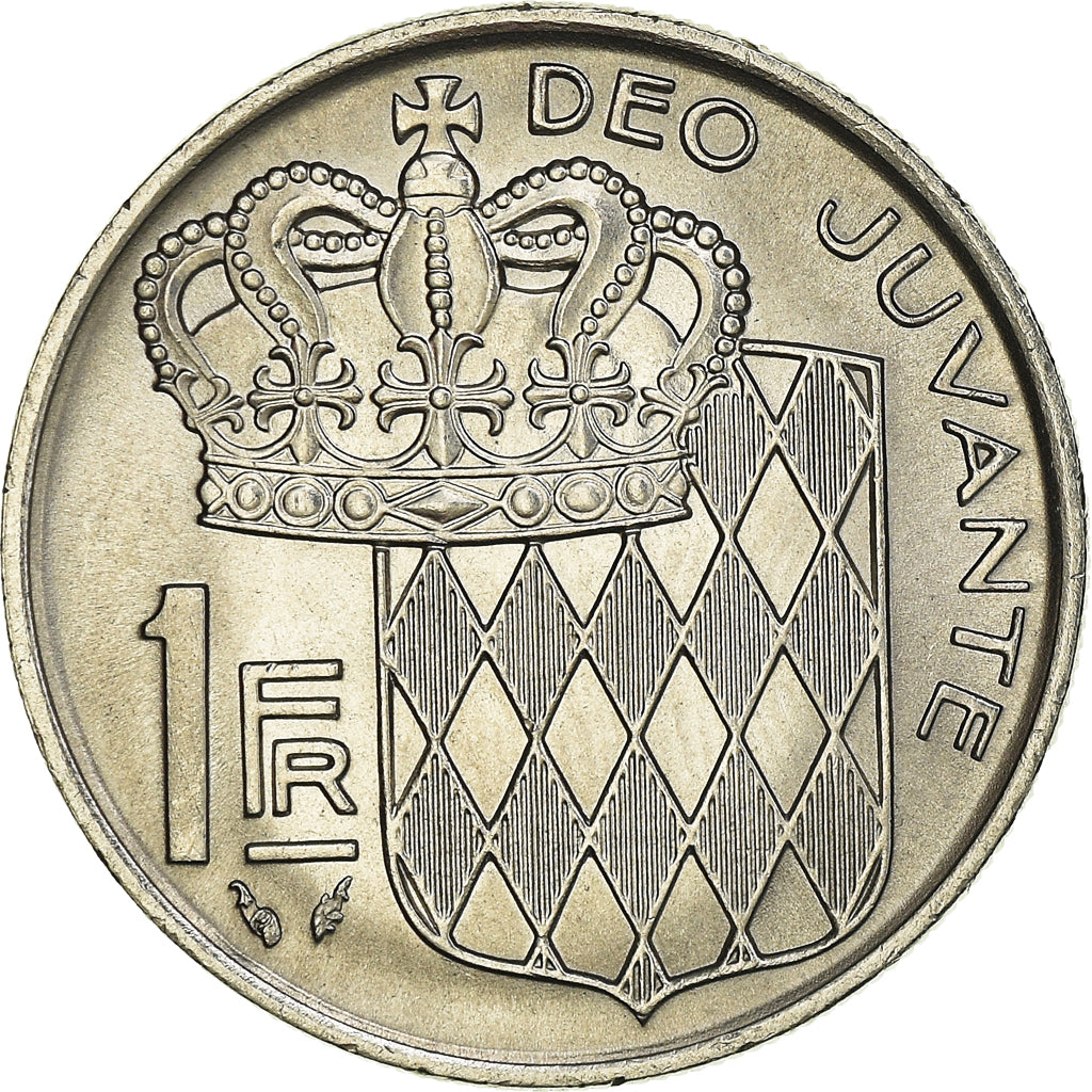 Coin, Monaco, Rainier III, Franc, 1976, MS(63), Nickel, KM:140, Gadoury:MC 150