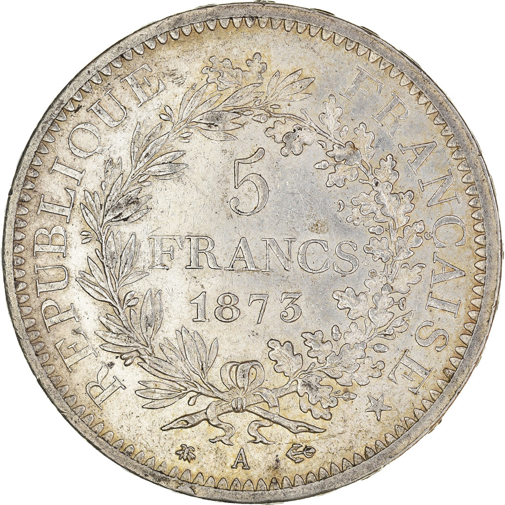 Moneta, Francia, Hercule, 5 Francs, 1873, Paris, BB, Argento, KM:820.1