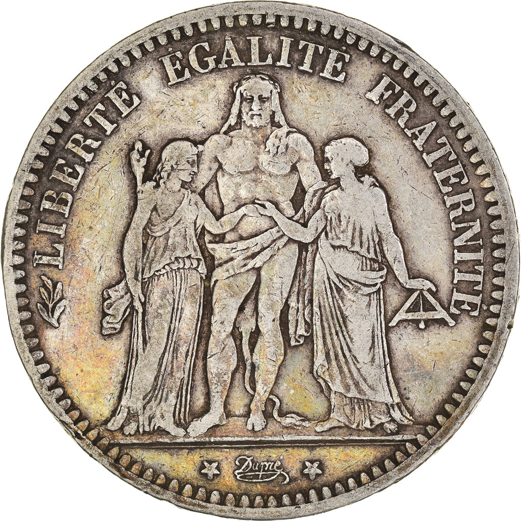 Moneta, Francia, Hercule, 5 Francs, 1873, Paris, BB, Argento, KM:820.1