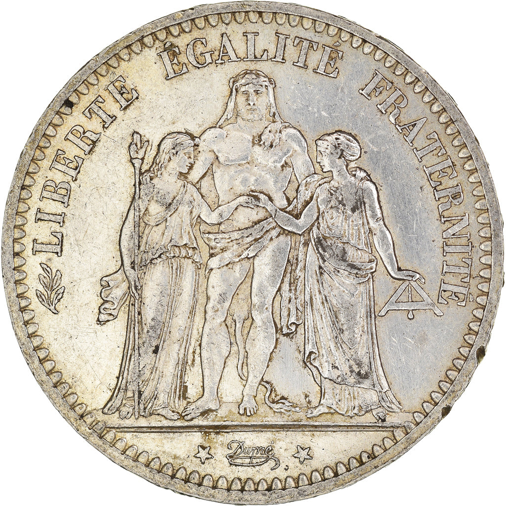 Moneta, Francia, Hercule, 5 Francs, 1873, Paris, BB, Argento, KM:820.1