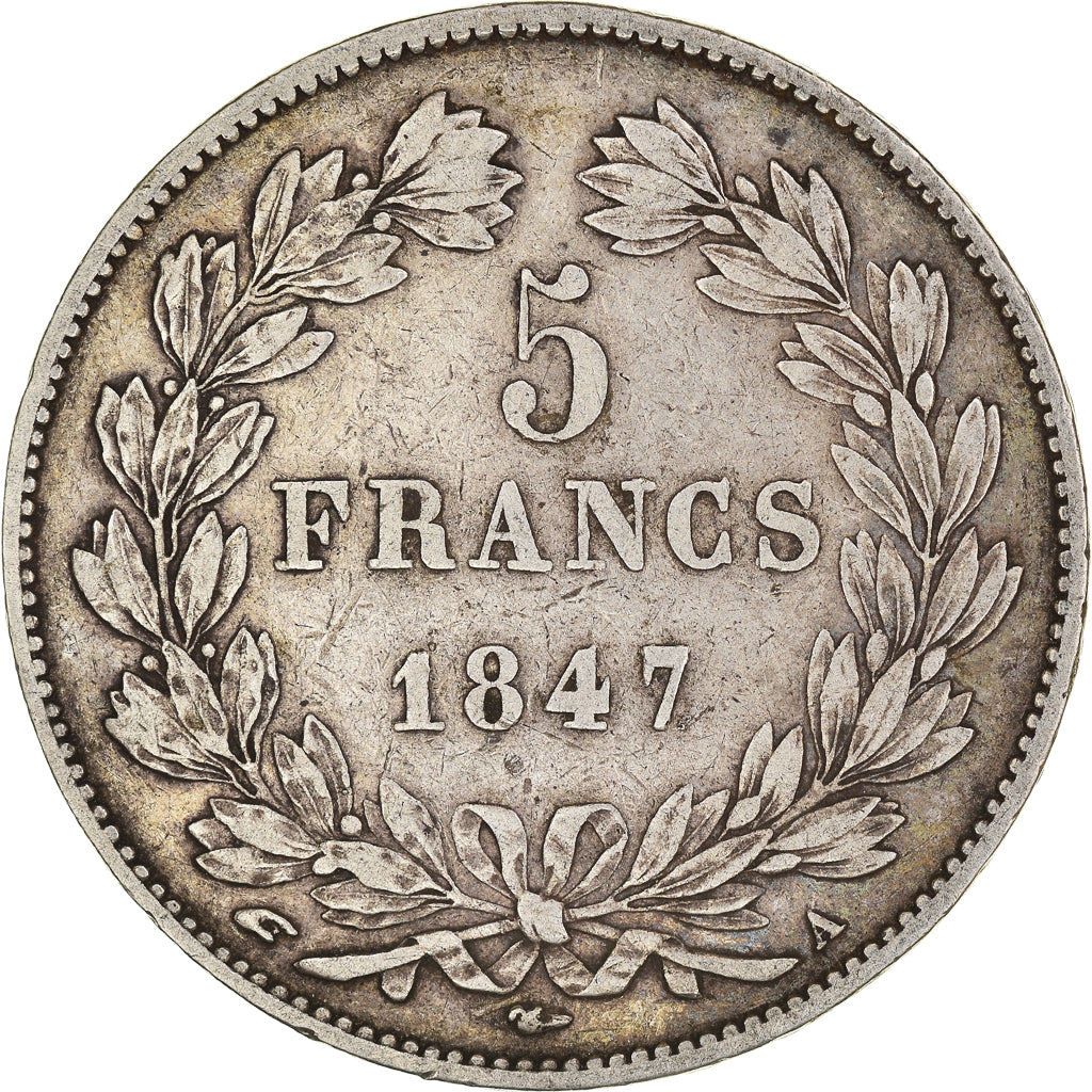 Coin, France, Louis-Philippe, 5 Francs, 1847, Paris, VF(30-35), Silver