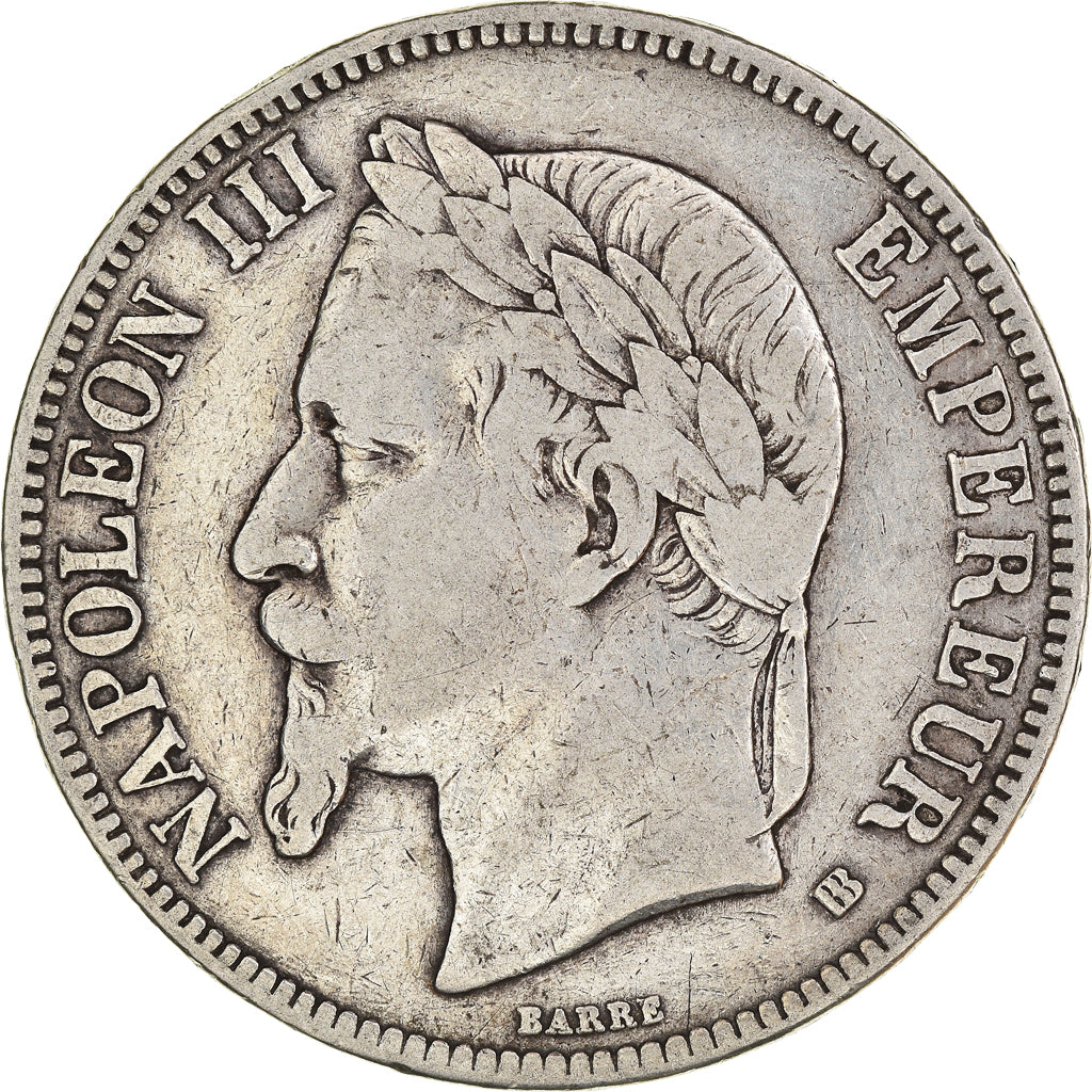 Munten, Frankrijk, Napoléon III, 5 Francs, 1869, Strasbourg, FR, Zilver