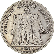 Moneta, Francia, Hercule, 5 Francs, 1849, Paris, MB, Argento, KM:756.1