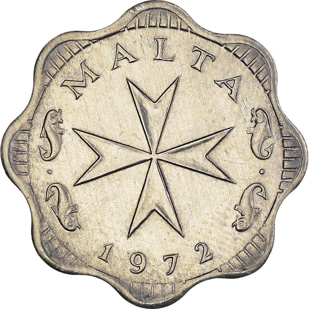 Münze, Malta, 2 Mils, 1972, British Royal Mint, SS+, Aluminium, KM:5