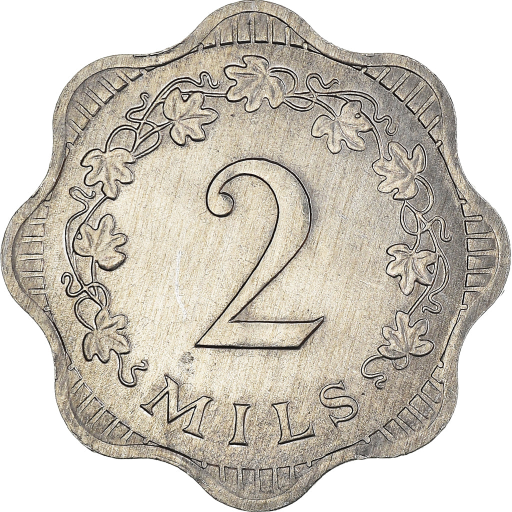 Münze, Malta, 2 Mils, 1972, British Royal Mint, SS+, Aluminium, KM:5