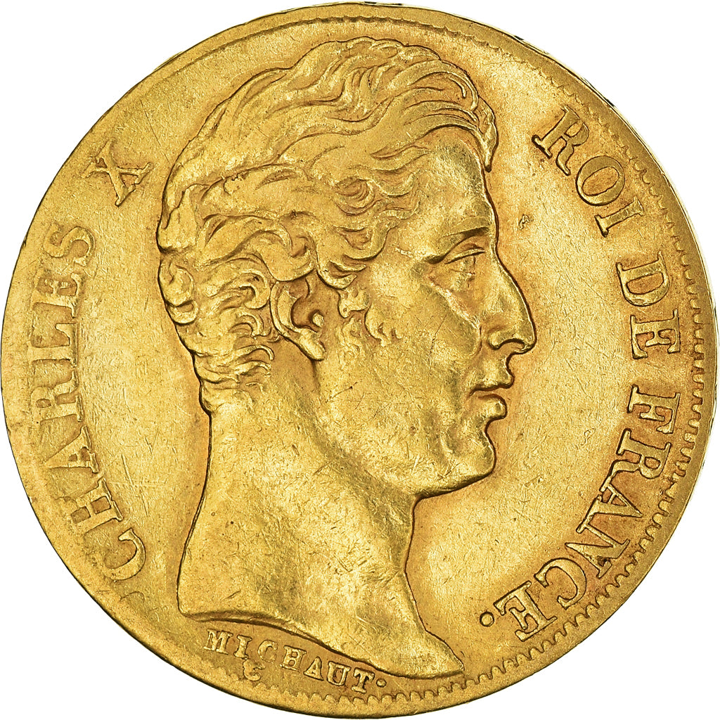 Moneta, Francia, Charles X, 20 Francs, 1830, Paris, BB, Oro, KM:726.1