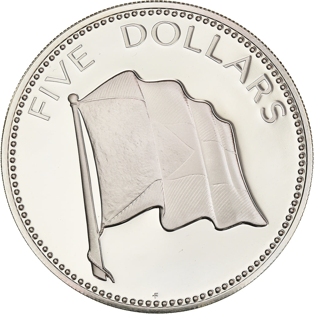 Coin, Bahamas, Elizabeth II, 5 Dollars, 1976, Franklin Mint, U.S.A., MS(65-70)