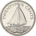 Moeda, Baamas, Elizabeth II, 25 Cents, 1976, Franklin Mint, U.S.A., Proof