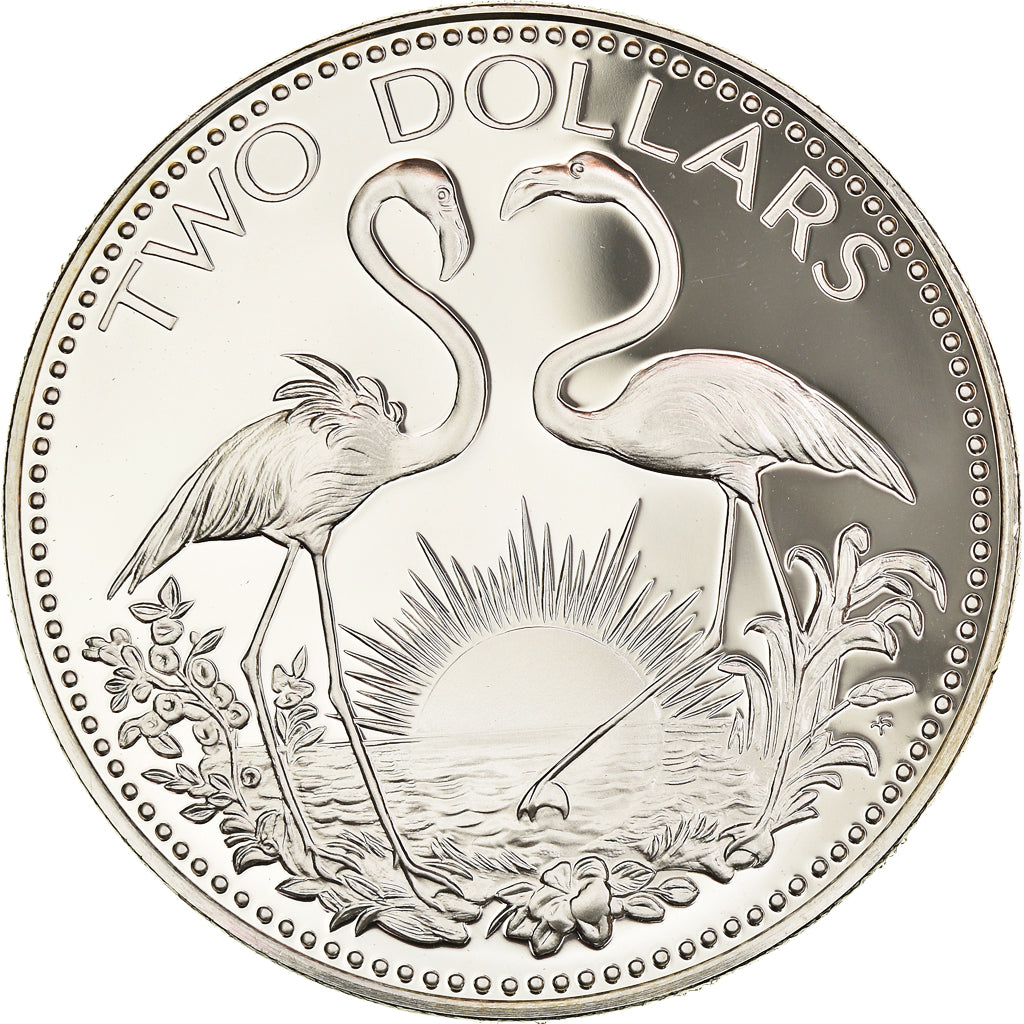 Coin, Bahamas, Elizabeth II, 2 Dollars, 1976, Franklin Mint, U.S.A., Proof