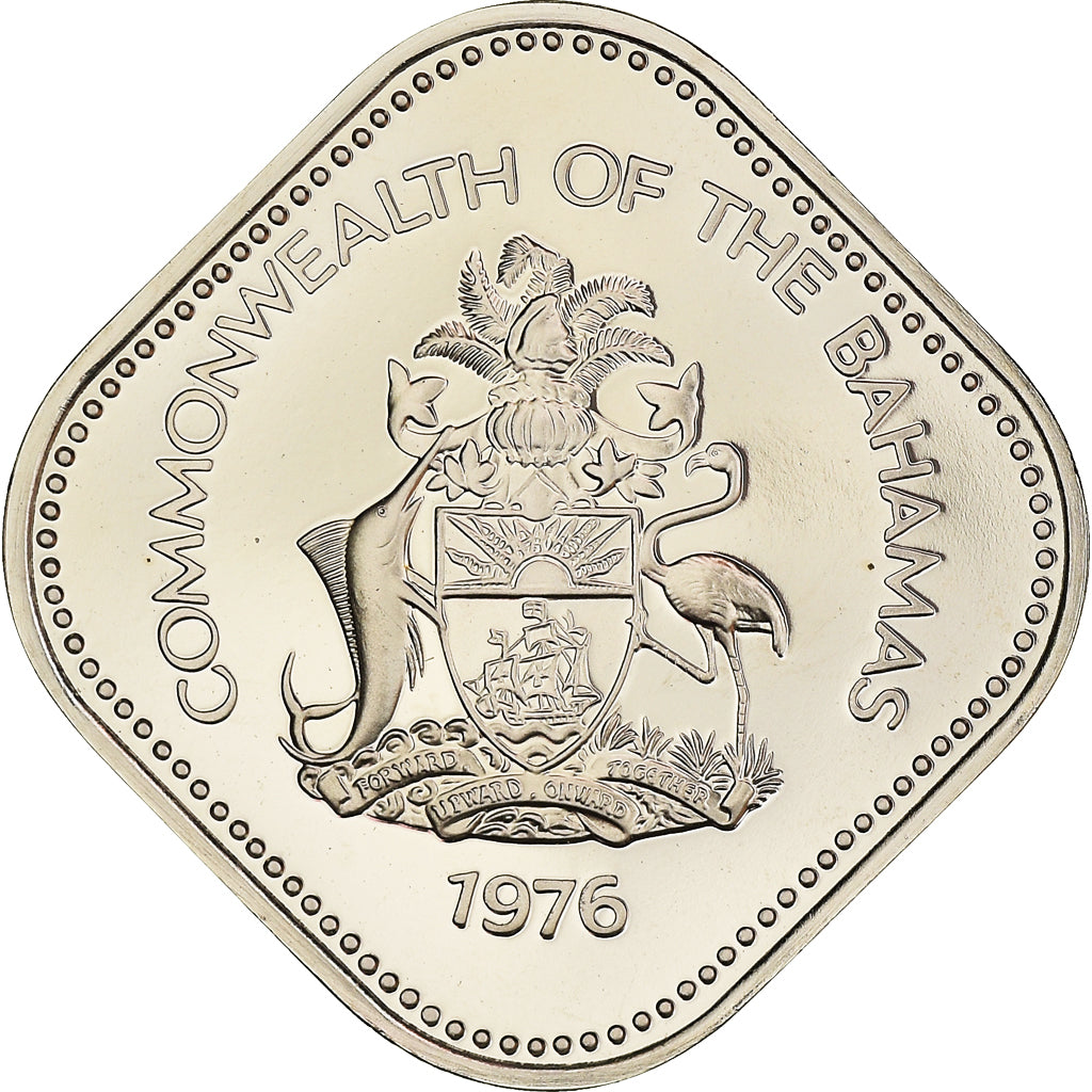 Coin, Bahamas, Elizabeth II, 15 Cents, 1976, Franklin Mint, U.S.A., Proof
