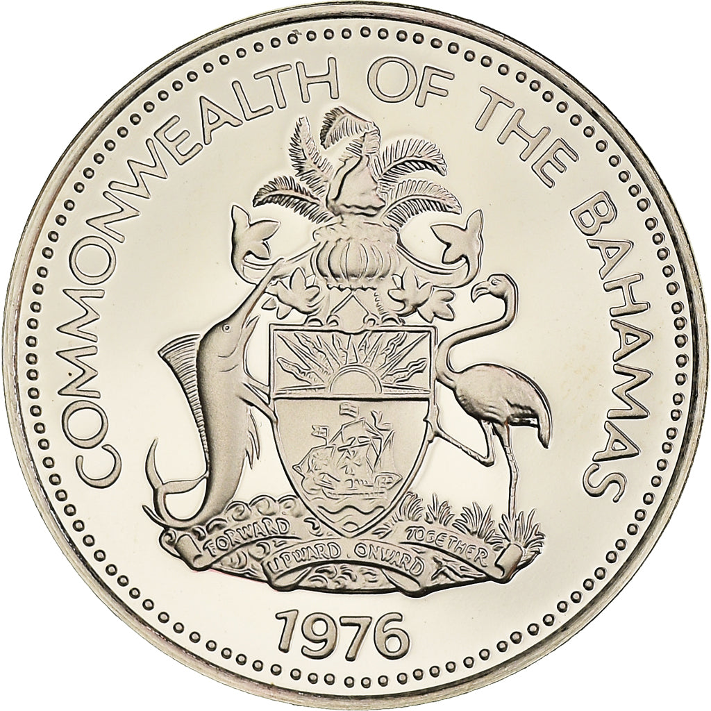 Coin, Bahamas, Elizabeth II, 5 Cents, 1976, Franklin Mint, U.S.A., Proof