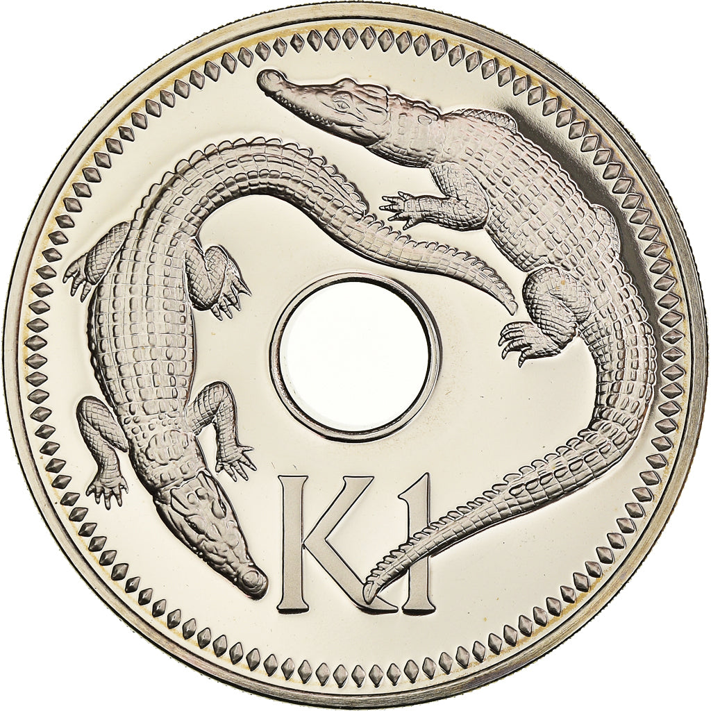 Coin, Papua New Guinea, Kina, 1976, Franklin Mint, MS(65-70), Copper-nickel