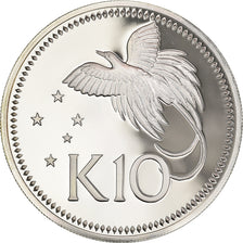 Coin, Papua New Guinea, 10 Kina, 1976, Franklin Mint, MS(65-70), Silver, KM:8a