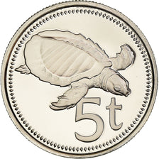 Coin, Papua New Guinea, 5 Toea, 1976, Franklin Mint, Proof, MS(65-70)