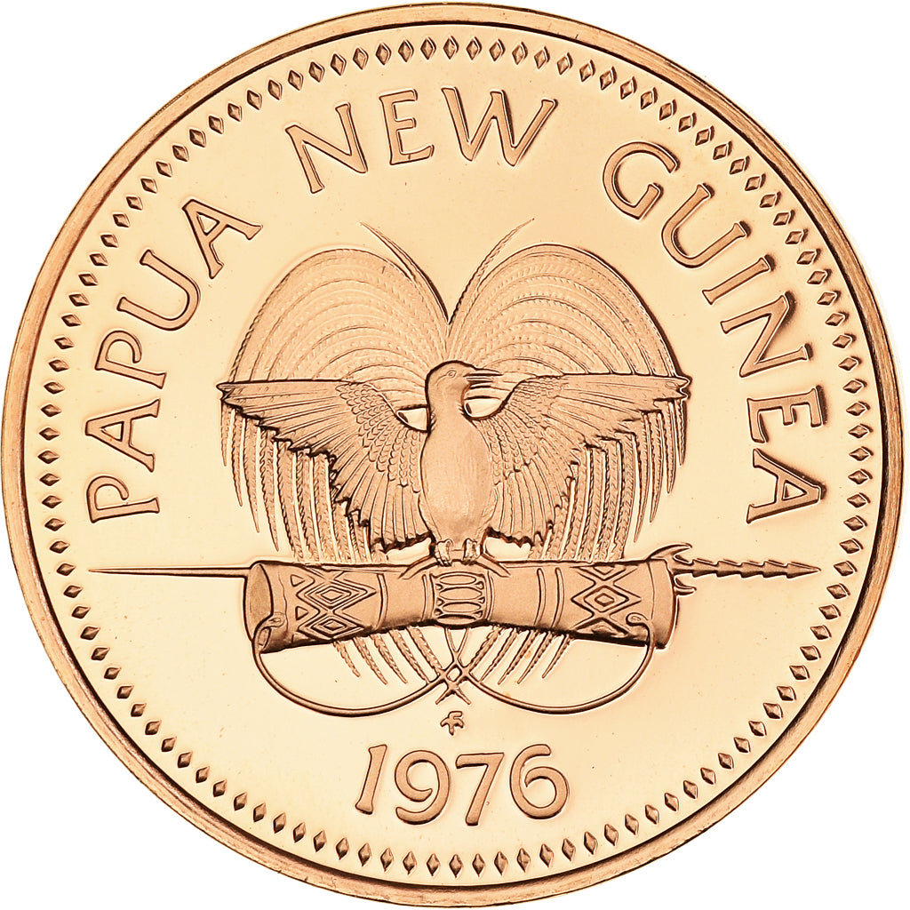 Coin, Papua New Guinea, 2 Toea, 1976, Franklin Mint, Proof, MS(65-70), Bronze