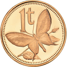 Munten, Papoea Nieuw Guinea, Toea, 1976, Franklin Mint, FDC, Bronzen, KM:1