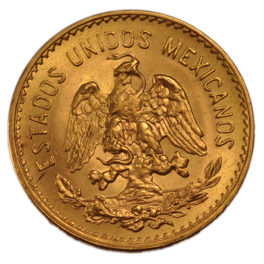 Mexico, 5 Pesos, 1955, KM #464, MS(60-62), Gold, 19, 4.10