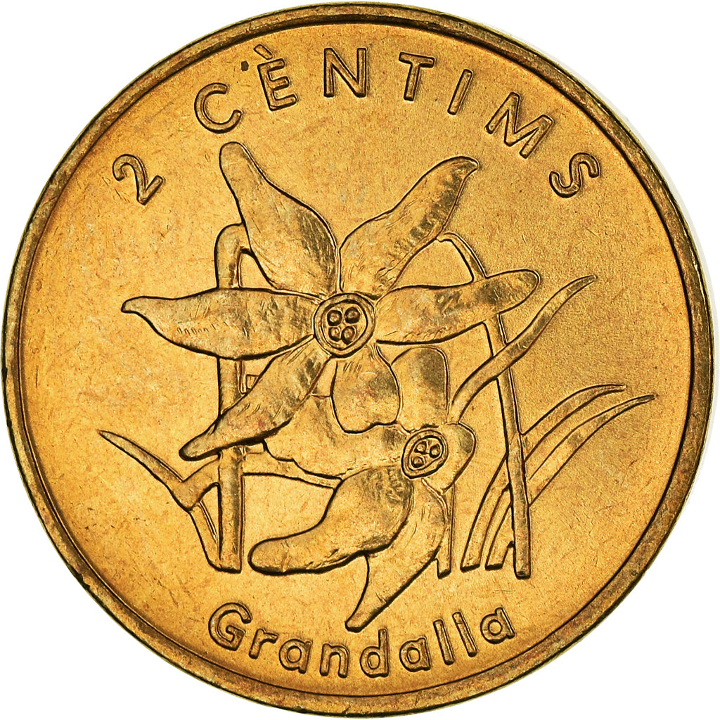Moneta, Andorra, 2 Centims, 2002, SPL, Ottone, KM:179
