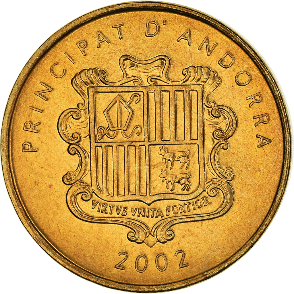 Moneta, Andorra, 2 Centims, 2002, SPL, Ottone, KM:179