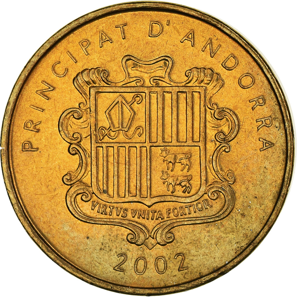 Coin, Andorra, 2 Centims, 2002, VF(30-35), Brass, KM:179