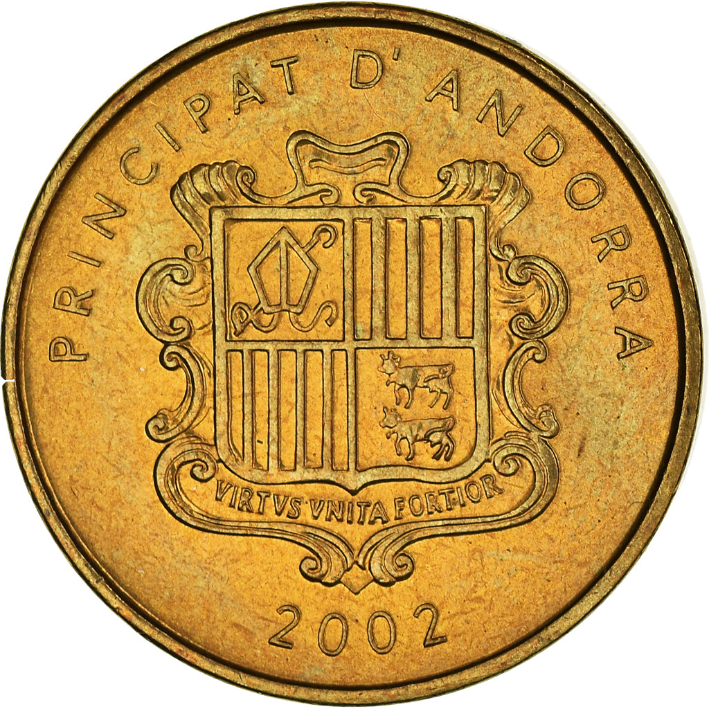 Coin, Andorra, 2 Centims, 2002, AU(50-53), Brass, KM:179
